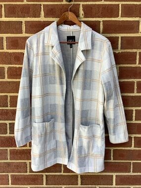 EUC BBJ Los Angeles Plaid Open Shirt Jacket Shacket S